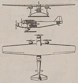 Description de l'image Lorraine-Hanriot LH.70 3-views.jpg.
