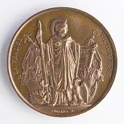 La France victorieuse, médaille dédiée au colonel Jean François Langlois.