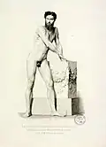 Etude académique gravée d'après nature.