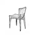 Chaise bois et rotin, 1947