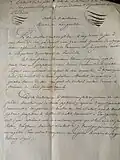 Photo de l'extrait d'acte de naissance de Louis Vielfaure le 5 juin 1823, futur député.