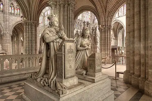 Monuments funéraires (non leurs tombes) de Louis&nbsp;XVI et Marie-Antoinette, par Edme Gaulle et Pierre Petitot en 1830.