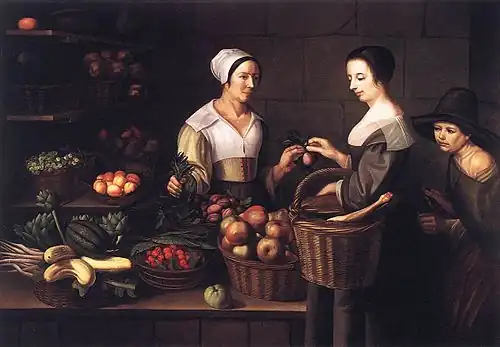 Scène de marché avec pickpocket (n. d.),collection particulière.