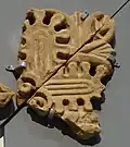 Plaques d'encadrement de la porte du temple B. Artéfact à forme stylistique de type florale (Antiquarium de Pyrgi).