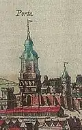 La plus ancienne représentation de la porte de Cracovie de 1618.
