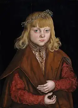 Lucas Cranach l'Ancien, Un prince de Saxe, vers 1517.