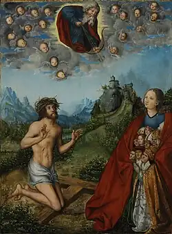 Lucas Cranach l'Ancien, Christ et la Vierge intercédant pour l'Humanité