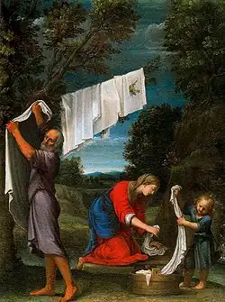 Vierge à la lessive, Lucio Massari, début XVIIe siècle.