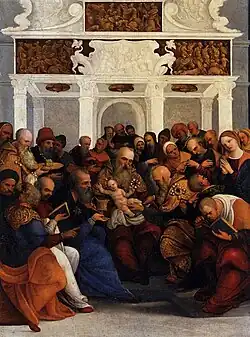 Circoncision de Jésus, panneau de Ludovico Mazzolino (vers 1520).