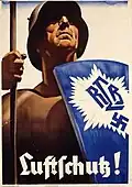 Affiche de propagande du Reichsluftschutzbund (par Ludwig Hohlwein, vers 1943).