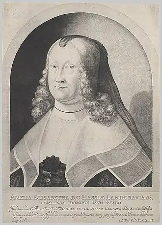 2. Ludwig von Siegen, Portrait de la princesse Amélie-Élisabeth de Hesse, 1642.