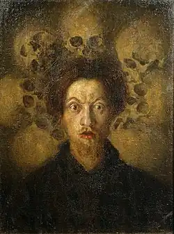 Autoportrait avec crânes, 1909