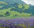William Wendt, Lupine Patch, huile sur toile, 1921.