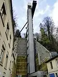 L'ascenseur vu du bas.