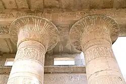 Colonnes campaniformes à chapiteau ouvert. Ramesséum, Ramsès II. Louxor