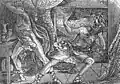 Lycaon. Gravure de Brooks Nathan pour Metamorphosen, 1849.