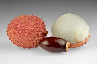 Le fruit du Litchi et sa graine..