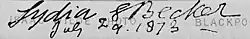 signature de Lydia Becker