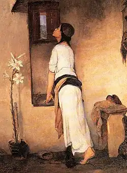 L'attente, 68 x 50 cm.
