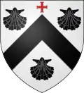 Blason du vicomte Chandos, huitième fils du vicomte Cobham, différencié par l'ajout d'une croix potencée.