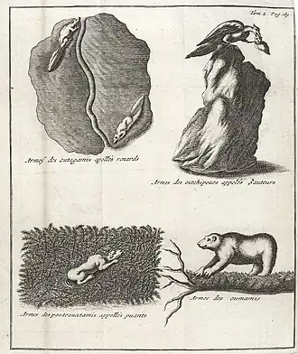 Armes des Outagamis, des Outchipoues, des Pouetouatamis et des Oumamis.