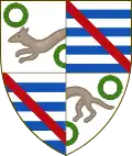 Armoiries de Jean Mérichon : variante combinant ses propres armes et celles de son épouse (Parthenay).