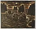 Sans Titre - Une barque naviguant à la rame entre des rochers (1971), Musée d'Art et d'Histoire de Saint-Brieuc.