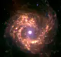 M61 dans le domaine de l'infrarouge par télescope spatial Spitzer.