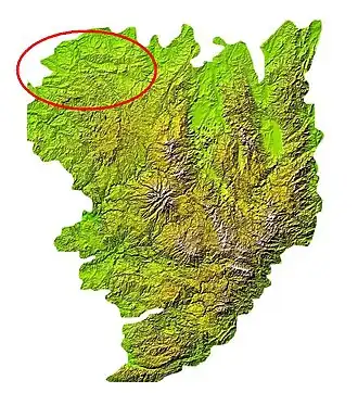 Situation des monts de la Marche au sein du Massif central