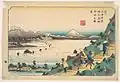 Estampe du lac Suwa par Keisai Eisen.