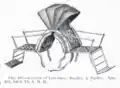 Un modèle de cacolet testé pour le transport des blessés (MSHWR).