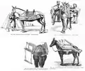 Divers moyens de transport des blessés utilisés pendant les guerres européennes des années 1850 (MSHWR).