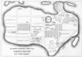 Plan du De Camp general hospital établi sur Davids Island, dans le port de  New York (MSHWR).