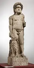 Statue de Jupiter à l'aigle. Calcaire, H. 1,12&nbsp;m. Début IIIe&nbsp;siècle EC (?). Avignonet-Lauragais. Musée Saint-Raymond