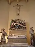 Détail de la partie centrale, avec Christ en croix et Pietà