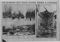 Les Éparges, l'intérieur de l'église le 25 avril 1915.