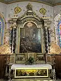 Maitre autel de style baroque, en l'église Saint-Amand de Rarécourt.