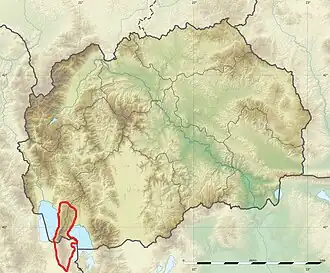 Carte de localisation de la Galičica en Macédoine du Nord.