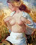 Madeleine aux champs, 1987, Brabant Wallon (Belgique), 40&nbsp;cm × 50&nbsp;cm, huile sur toile - Collection particulière