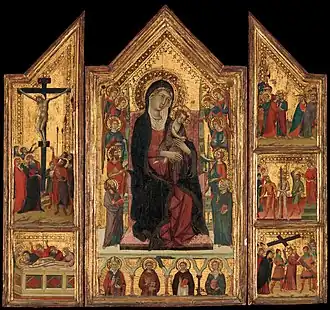 Maître de Monte Oliveto :Maestà (v. 1315), New York, Metropolitan Museum (inv. 18.117.1)