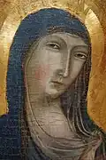 Maestà Paci, détail : visage de la Vierge