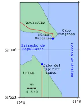 La pointe Dúngeness à l'embouchure du détroit de Magellan