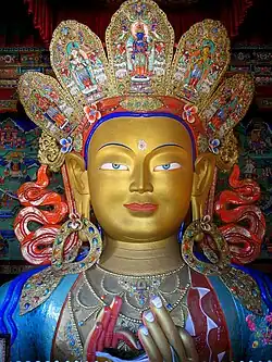 Statue du Bouddha Maitreya dans le monastère de Thiksey.