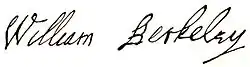 signature de William Berkeley