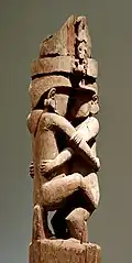 Pilier de maison cérémonielle, îles Salomon, XVIIe siècle