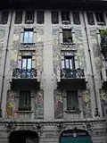 Casa Galimberti, façade sur via Malpighi
