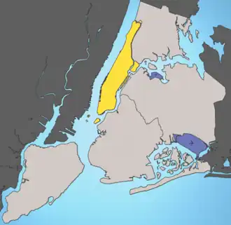 Localisation de ManhattanComté de New York