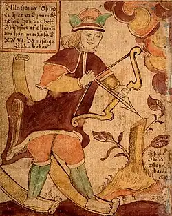 Ullr est le dieu du vent, du ski et de l'arc, manuscrit islanden de l'Institut Árni Magnússon.