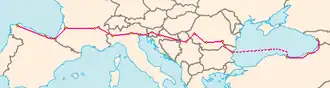 Itinéraire de la route européenne 70