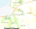 Carte de la commune de Saint-Michel-en-Grève et des communes avoisinantes.